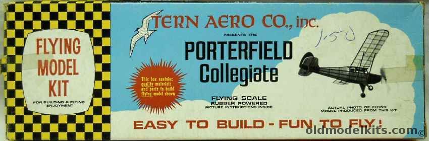 Tern Aero Porterfield Collegiate - Rubber Powered Flying Airplane Model, 107-200 plastic model kit